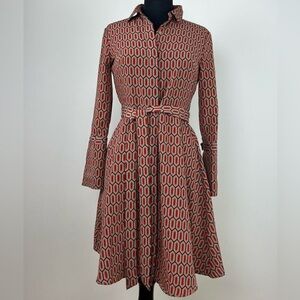 Banana Republic Red and Black Patterned Dress